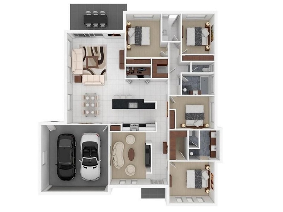 30 Desain Denah Rumah Minimalis 1 Lantai Modern 2021