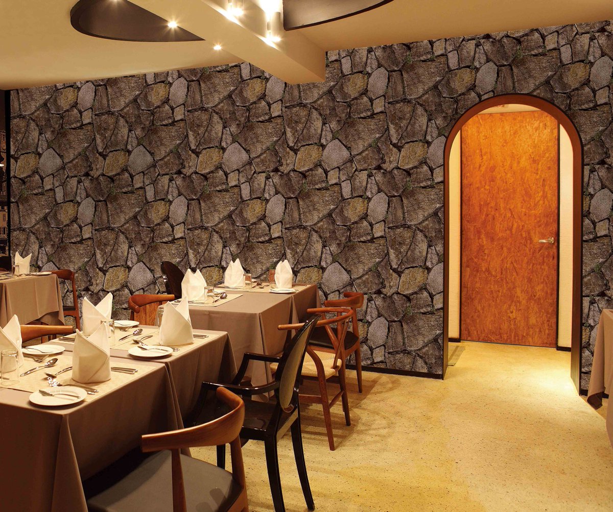 Keramik Dinding Motif Batu Slate untuk Restoran