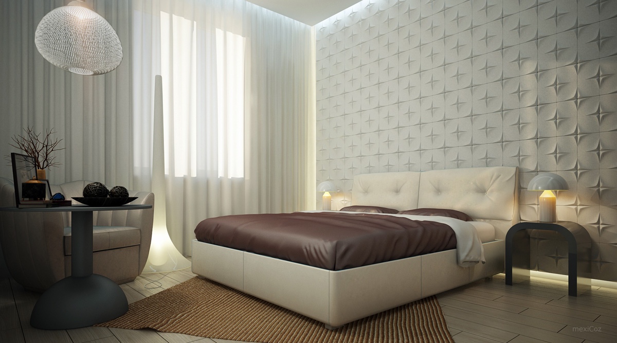 Wallpaper dinding kamar tidur modern