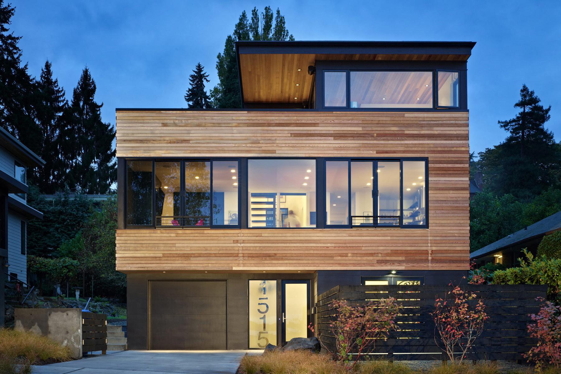 rumah mewah minimalis industrial dengan rooftop