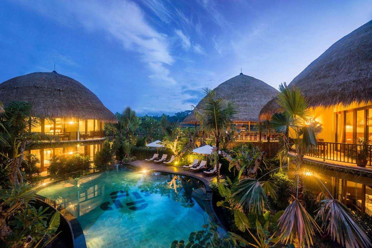 Sebuah resort di Ubud, Bali yang mengusung konsep rumah Honai